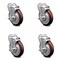 Service Caster 5 Inch Maroon Polyurethane Wheel Swivel Bolt Hole Caster Set with Brake SCC SCC-BH20S514-PPUB-MRN-TLB-4 - alternate 1
